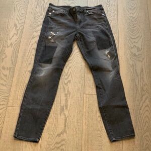 7 For All Mankind Distressed Black Jeans